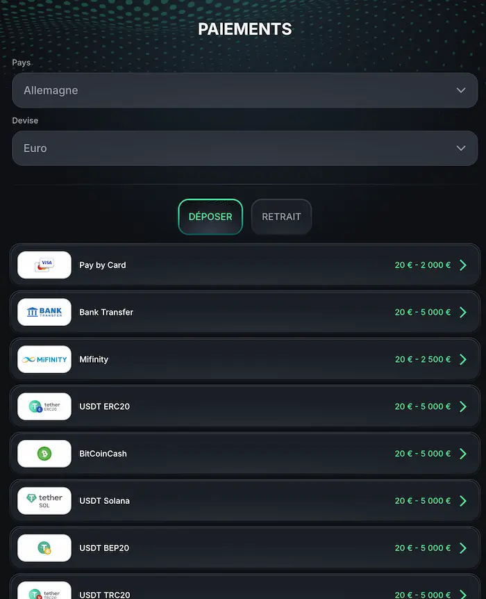Dépôt pay